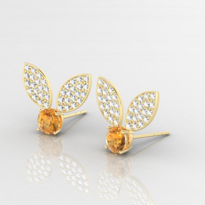 Bunny Boucles d'oreilles Citrine en Or jaune 18k