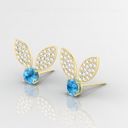 Bunny Boucles d'oreilles Topaze en Or jaune 18k