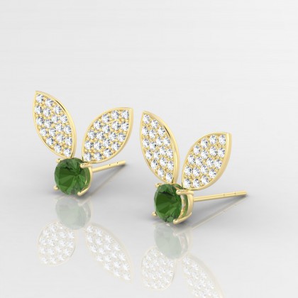 Bunny Boucles d'oreilles Tourmaline en Or jaune 18k
