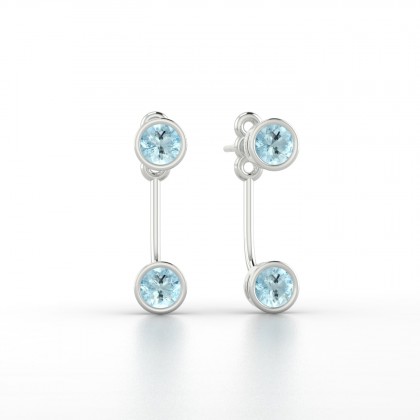 Calliope Boucles d'oreilles Aigue-marine en Argent 925