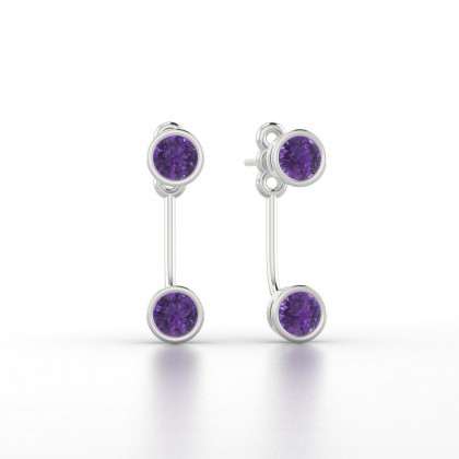 Calliope Boucles d'oreilles Améthyste en Argent 925