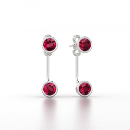 Calliope Boucles d'oreilles Rubis en Argent 925