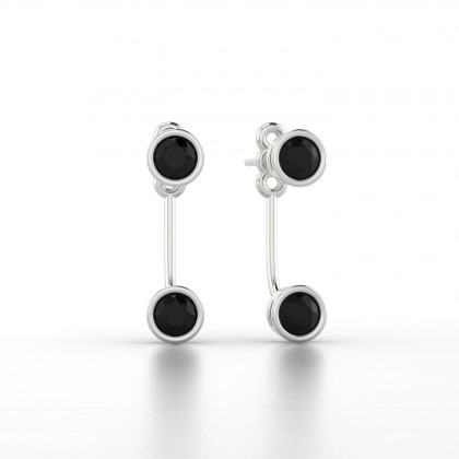 Calliope Boucles d'oreilles Diamant noir en Or blanc 18k