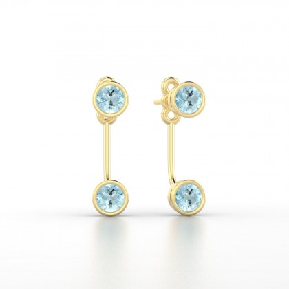 Calliope Boucles d'oreilles Aigue-marine en Or jaune 18k