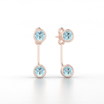 Calliope Boucles d'oreilles Aigue-marine en Or rose 18k