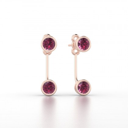 Calliope Boucles d'oreilles Grenat en Or rose 18k
