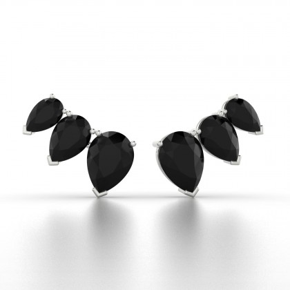 Calypso Boucles d'oreilles Diamant noir en Or blanc 18k