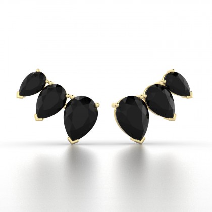 Calypso Boucles d'oreilles Diamant noir en Or jaune 18k