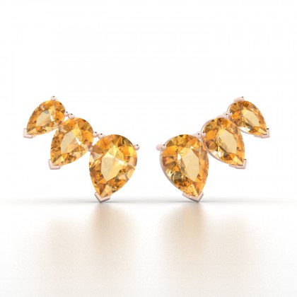 Calypso Boucles d'oreilles Citrine en Or rose 18k