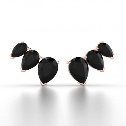Calypso Boucles d'oreilles Diamant noir en Or rose 18k