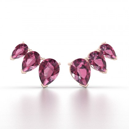 Calypso Boucles d'oreilles Grenat en Or rose 18k