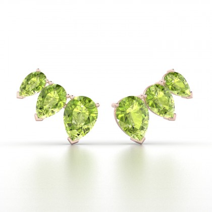 Calypso Boucles d'oreilles Péridot en Or rose 18k
