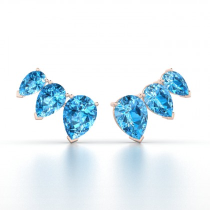 Calypso Boucles d'oreilles Topaze en Or rose 18k