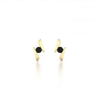 Catalina Boucles d'oreilles Diamant noir en Or jaune 18k