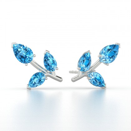 Chloris Boucles d'oreilles Topaze en Argent 925