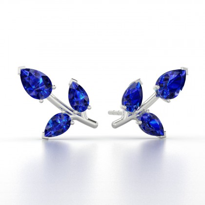 Chloris Boucles d'oreilles Saphir en Or blanc 18k