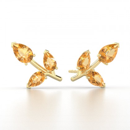 Chloris Boucles d'oreilles Citrine en Or jaune 18k