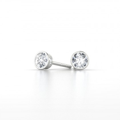 Classicisme Boucles d'oreilles Diamant 0,30 carat en Or blanc 18k