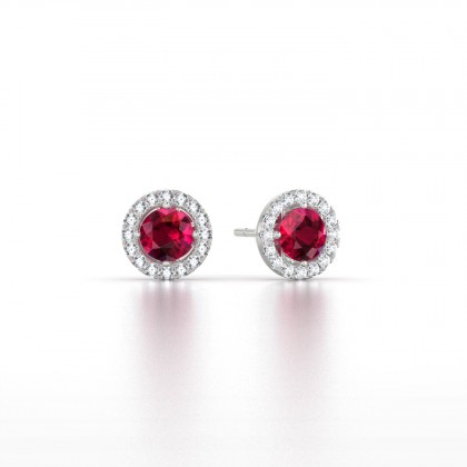 Cléa Boucles d'oreilles Rubis en Argent 925