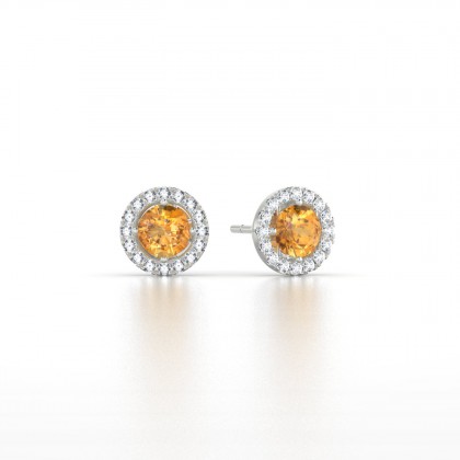 Cléa Boucles d'oreilles Citrine en Or blanc 18k