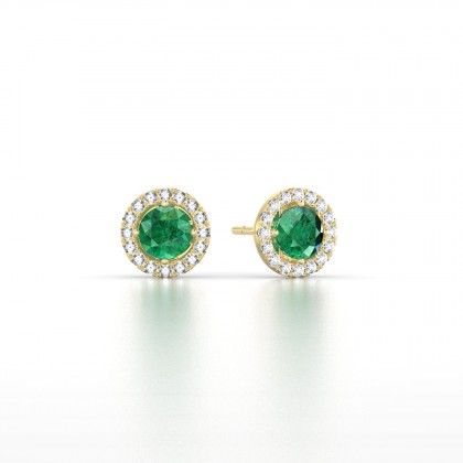 Cléa Boucles d'oreilles Emeraude en Or jaune 18k