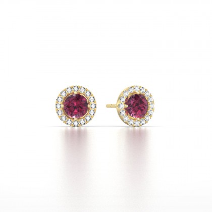 Cléa Boucles d'oreilles Grenat en Or jaune 18k