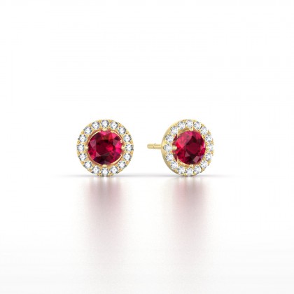 Cléa Boucles d'oreilles Rubis en Or jaune 18k