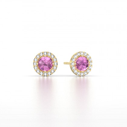 Cléa Boucles d'oreilles Saphir rose en Or jaune 18k