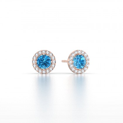 Cléa Boucles d'oreilles Topaze en Or rose 18k