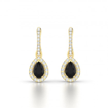Clélia Boucles d'oreilles Diamant noir en Or jaune 18k