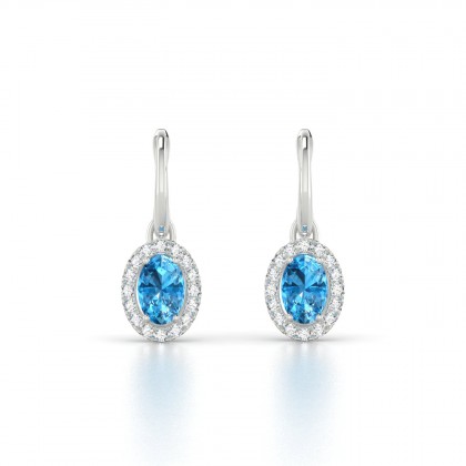 Clothilde Boucles d'oreilles Topaze en Or blanc 18k