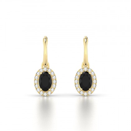 Clothilde Boucles d'oreilles Diamant noir en Or jaune 18k