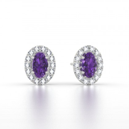 Clothilde Puce Boucles d'oreilles Améthyste en Argent 925