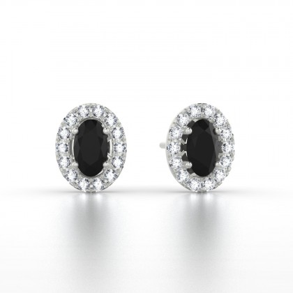 Clothilde Puce Boucles d'oreilles Diamant noir en Argent 925