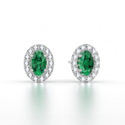 Clothilde Puce Boucles d'oreilles Emeraude en Argent 925
