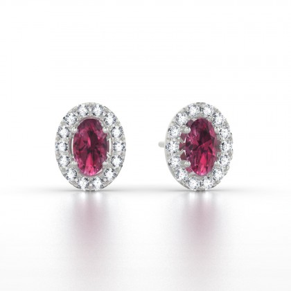 Clothilde Puce Boucles d'oreilles Grenat en Argent 925