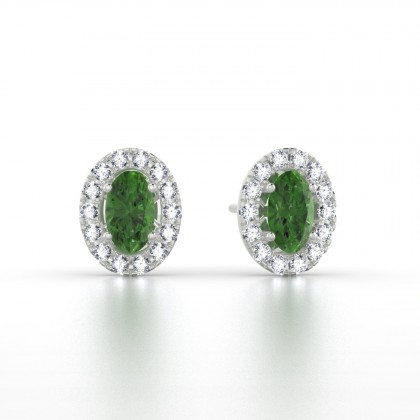 Clothilde Puce Boucles d'oreilles Tourmaline en Or blanc 18k