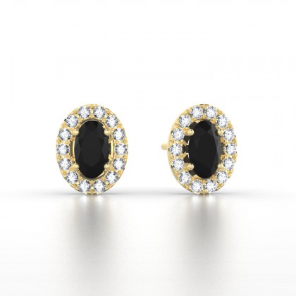 Clothilde Puce Boucles d'oreilles Diamant noir en Or jaune 18k