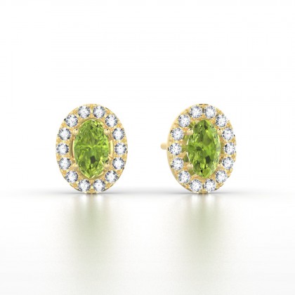 Clothilde Puce Boucles d'oreilles Péridot en Or jaune 18k