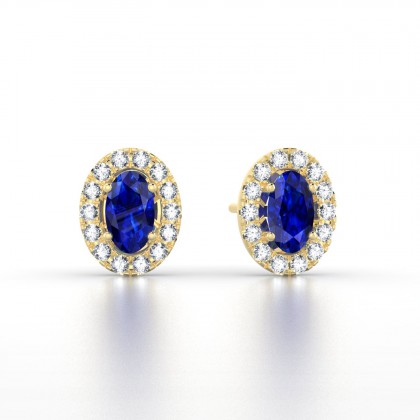 Clothilde Puce Boucles d'oreilles Saphir en Or jaune 18k