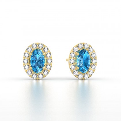 Clothilde Puce Boucles d'oreilles Topaze en Or jaune 18k
