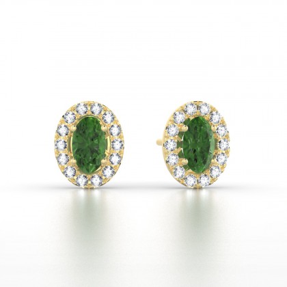 Clothilde Puce Boucles d'oreilles Tourmaline en Or jaune 18k