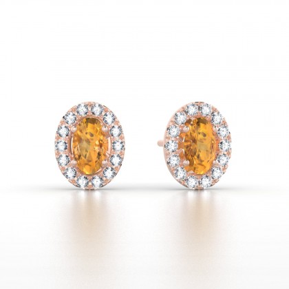 Clothilde Puce Boucles d'oreilles Citrine en Or jaune 18k