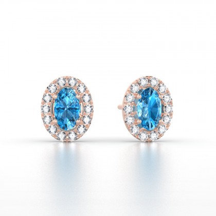 Clothilde Puce Boucles d'oreilles Topaze en Or rose 18k