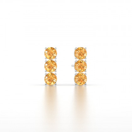 Clymène Boucles d'oreilles Citrine en Argent 925 - 0