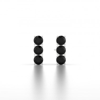 Clymène Boucles d'oreilles Diamant noir en Argent 925