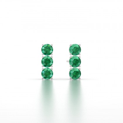 Clymène Boucles d'oreilles Emeraude en Argent 925