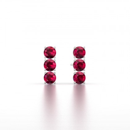 Clymène Boucles d'oreilles Rubis en Argent 925 - 0