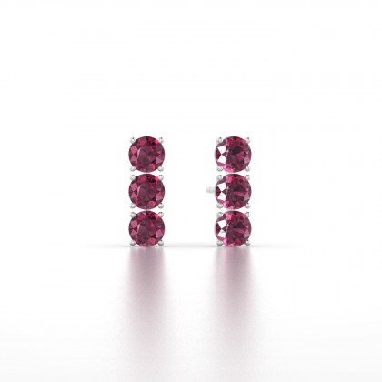 Clymène Boucles d'oreilles Grenat en Or blanc 18k
