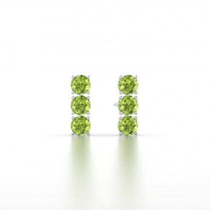 Clymène Boucles d'oreilles Péridot en Or blanc 18k